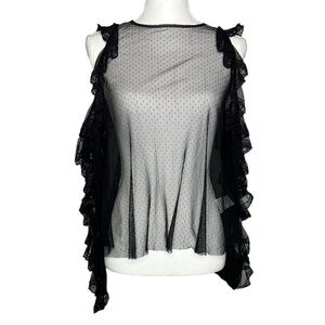 Alice McCall If Only Sheer Long Sleeve Ruffle Top